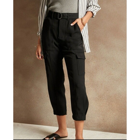 Banana Republic Pants - Banana Republic Women's Black Ankle Utility Cargo Pant Minimalist , Size 12